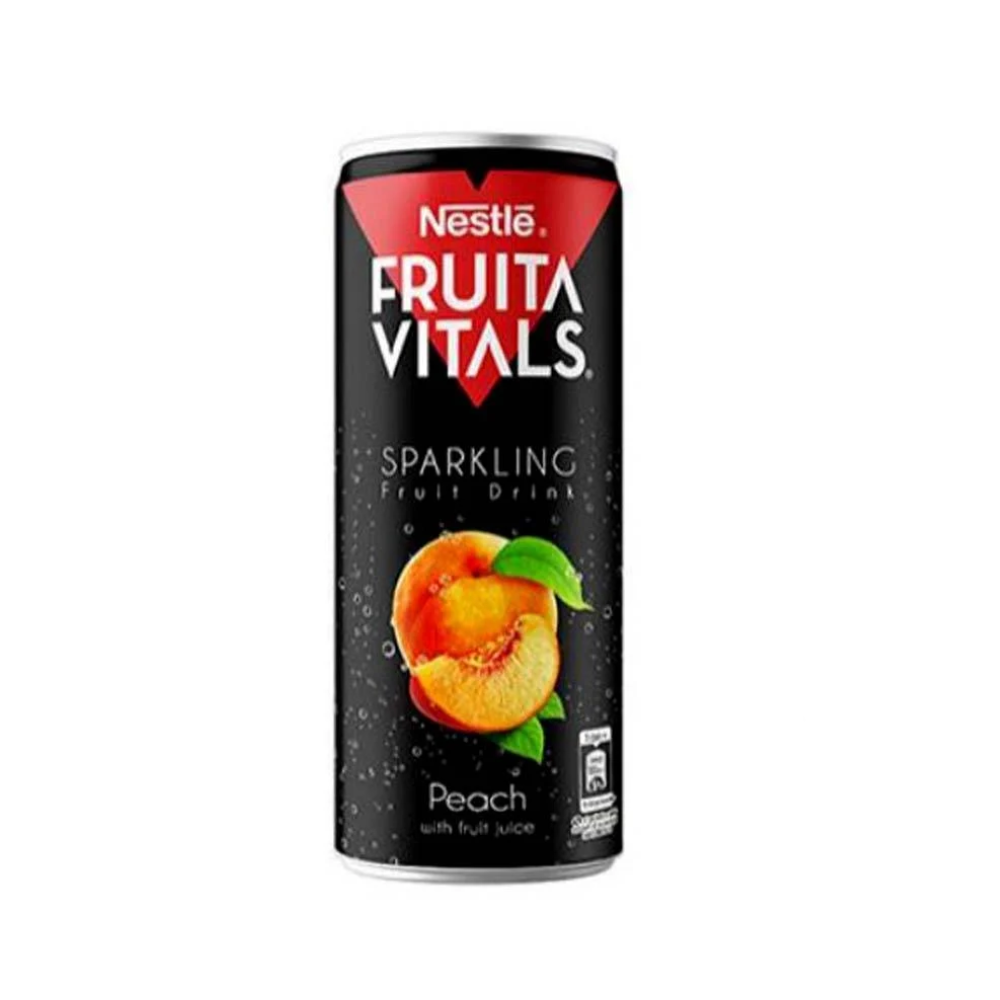 Nestle Fruita Vitals Sparkling Peach Can 250ml