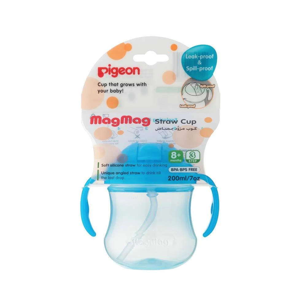 Pigeon Mag Mag Straw Cup Blue 8M+