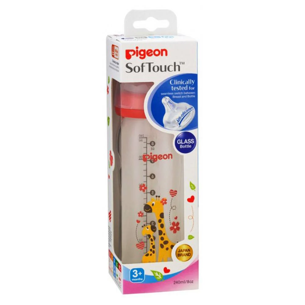 Pigeon Soft Touch Glass Feeding Bottle 3M+